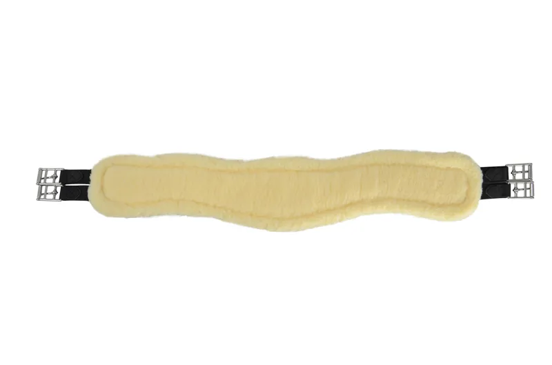 Hy Equestrian Fleece Lined GP/Jumping Contoured Girth - Black/Natural-1